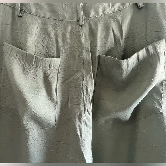 ZARA Sage Green Pants Button Cuff Women’s Small - Picture 3 of 6